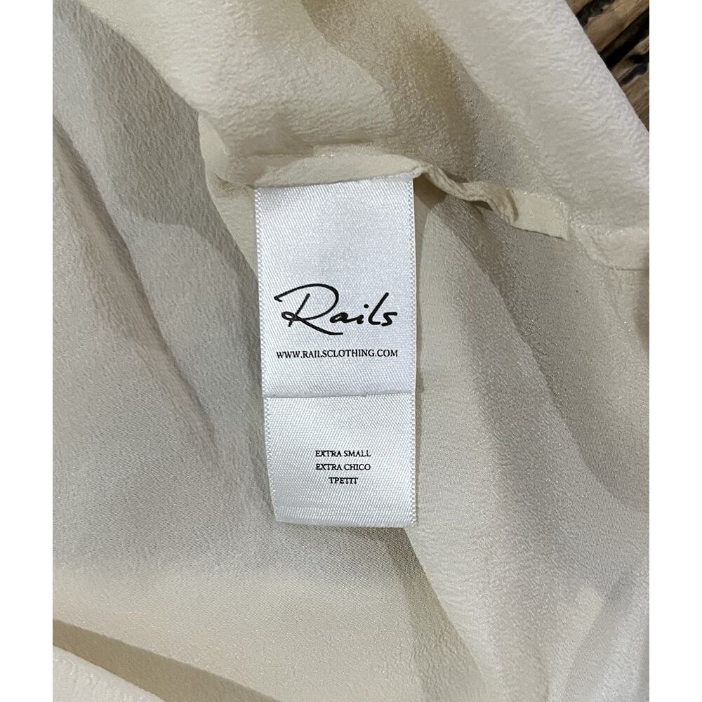 Rails Women’s Size Xs Cream Button Up Long Sleeve… - image 7